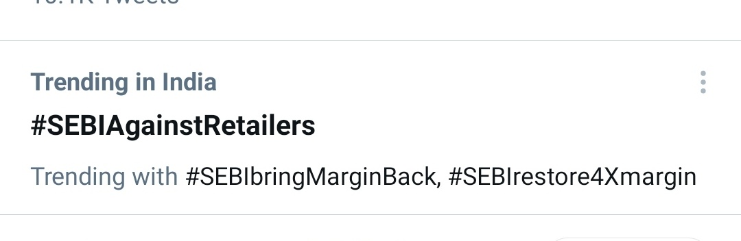 Sanju_Lakshya's tweet image. WE ARE TRENDING
DO NOT STOP
 #SEBIAgainstRetailers #SEBIrestore4Xmargin
 #SEBIbringMarginBack
#Sebiissold
