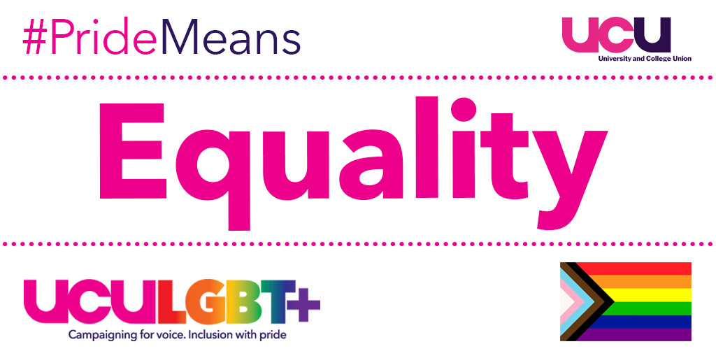 It's #PrideMonth - what better time to check out our range of really useful UCU resources on LGBT+ inclusion? Find them here: ucu.org.uk/celebratePride And tell us what #PrideMeans to you!