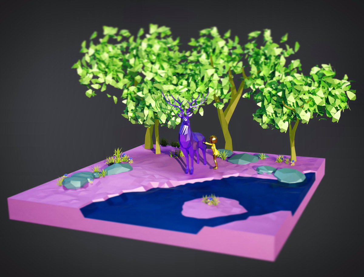 Cymarin_'s tweet image. Work in progress stag scene #blender3d #blenderstudio #3dmodeling #3denvironment