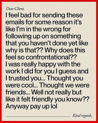 Anyone else send invoice emails like <a href="/elliotiscoolguy/">welliot</a>? 

Yep, me too.