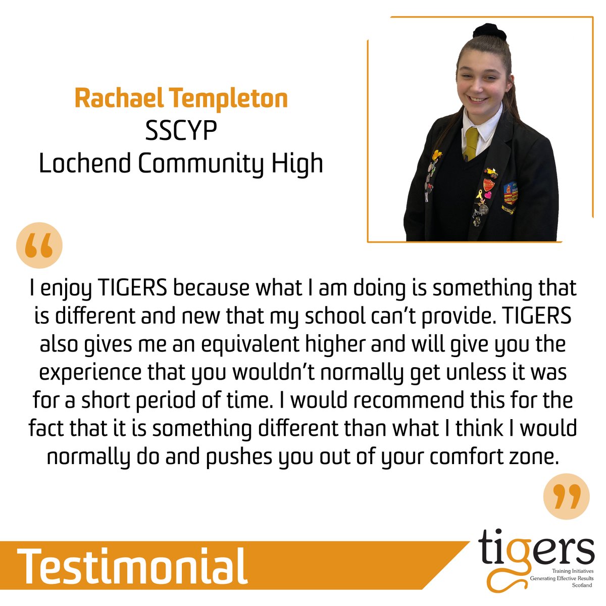 TIGERS_UK's tweet photo. We deliver 1 & 2 year #FoundationApprenticeships in #BusinessAdmin, #SSCYP & #CivilEngineering.
This is what some of the young people who have achieved their Foundation Apprenticeship with TIGERS had to say. @apprentice_scot @GlasFoundAppren
Apply: https://t.co/vQQRHziCbm https://t.co/9tOpFSVbRl