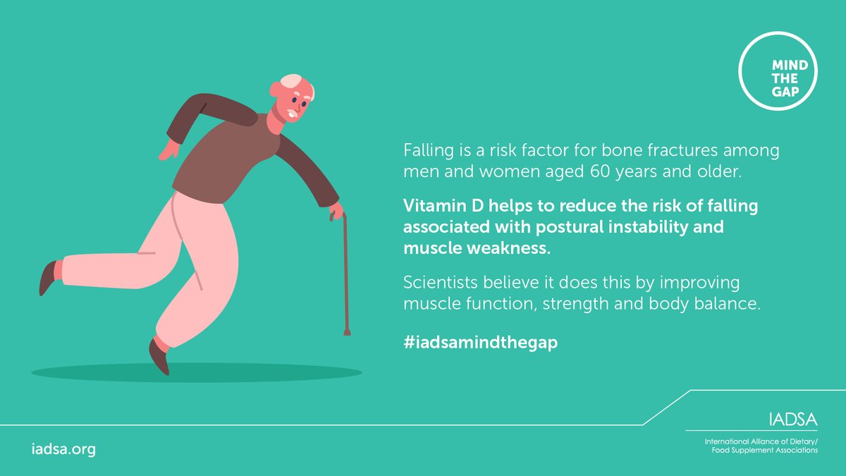 IADSA_Global's tweet photo. Falls can cause fractures. #VitaminD can help reduce the risk of a fall. https://t.co/SbySFWZJ1i #Supplements #IADSAmindthegap https://t.co/QDSR0Gbbho