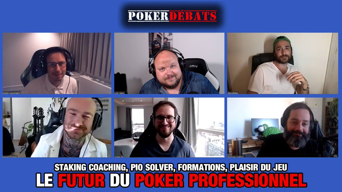 Casting énorme pour débattre sur le futur du poker. Cash game, Mtt, Spins : Quel format va disparaitre ? Pio Solver, formation, mental : Quelle sera la priorité du joueur de poker pro de demain ? Travailler dans le plaisir, est-ce toujours possible ? LIEN: youtu.be/Pj87zfhy-QU