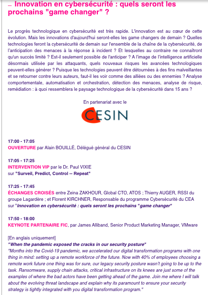 INCYBER_Europe's tweet photo. [#VirtualFIC]
Le Virtual @FIC_eu c'est aujourd'hui ! 🚀

Rendez-vous à partir 16h30 pour cette première journée sur le thème des "game changers" en partenariat avec @CESIN_France  💪

Inscrivez-vous maintenant, petit temps d'installation à prévoir 😉 👉https://t.co/S5kjkPZ3rj https://t.co/dgmFoPnEmc