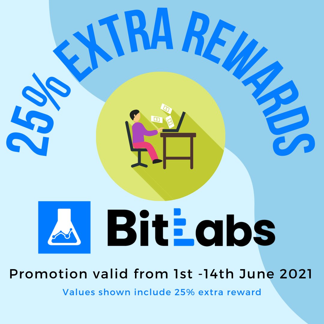 We partnered up with our Publisher 99Ventures to bring 25% Bonus Rewards to their websites .<a href="/superpayme/">SuperPay.Me</a> .<a href="/RewardingWays/">RewardingWays.Com</a> .<a href="/OfferNationCom/">OfferNation.com</a> 🎁🎊🎁

If you are interested in becoming a BitLabs Publisher: DMs are open! Or visit our website bitlabs.ai!