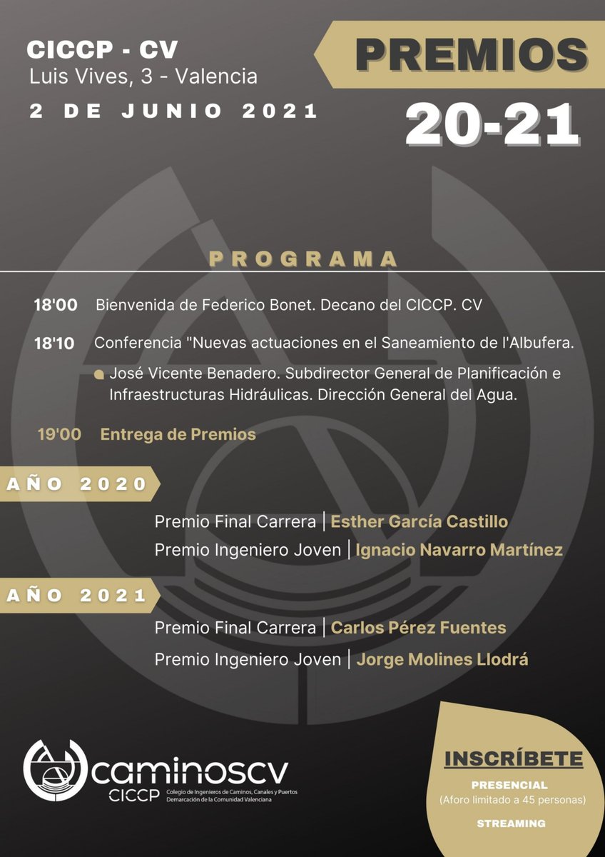 caminoscv's tweet photo. 🟣Entrega de Premios #CaminosCV 
Reconocimiento de los premiados de 2020 y 2021 en el marco de una jornada en modo presencial con aforo limitado y streaming. 

📍 Miércoles, 2/06
📍 A las 18 horas 
ℹ️ https://t.co/7H034qCBcM…/
#PremiosCaminosCV 
@CaminosUPV @ComJovenesVlc https://t.co/Fu1BQGlx4y