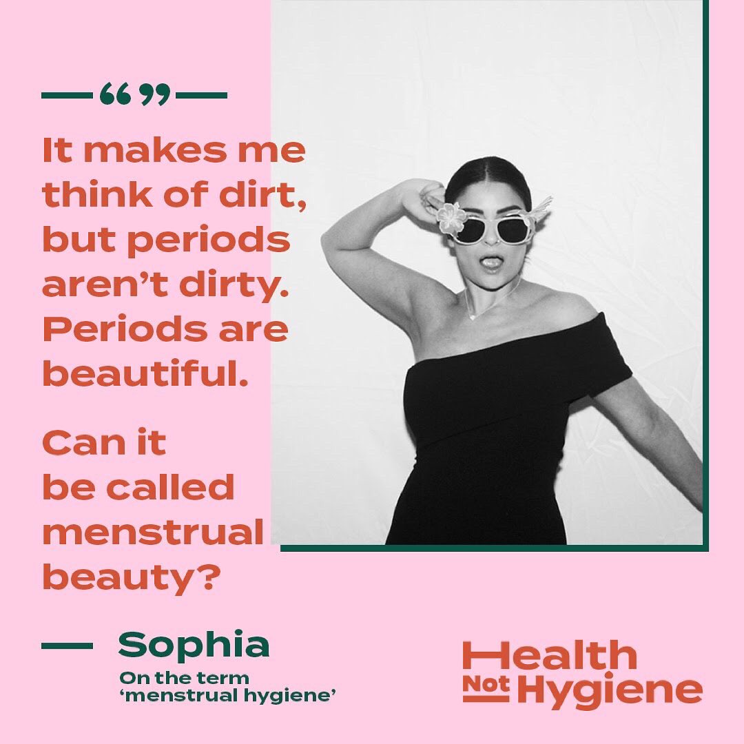 Friends of #HealthNotHygiene sharing their thoughts. 

Call it ‘Menstrual Beauty’ - Sophia 🙌🙌🙌