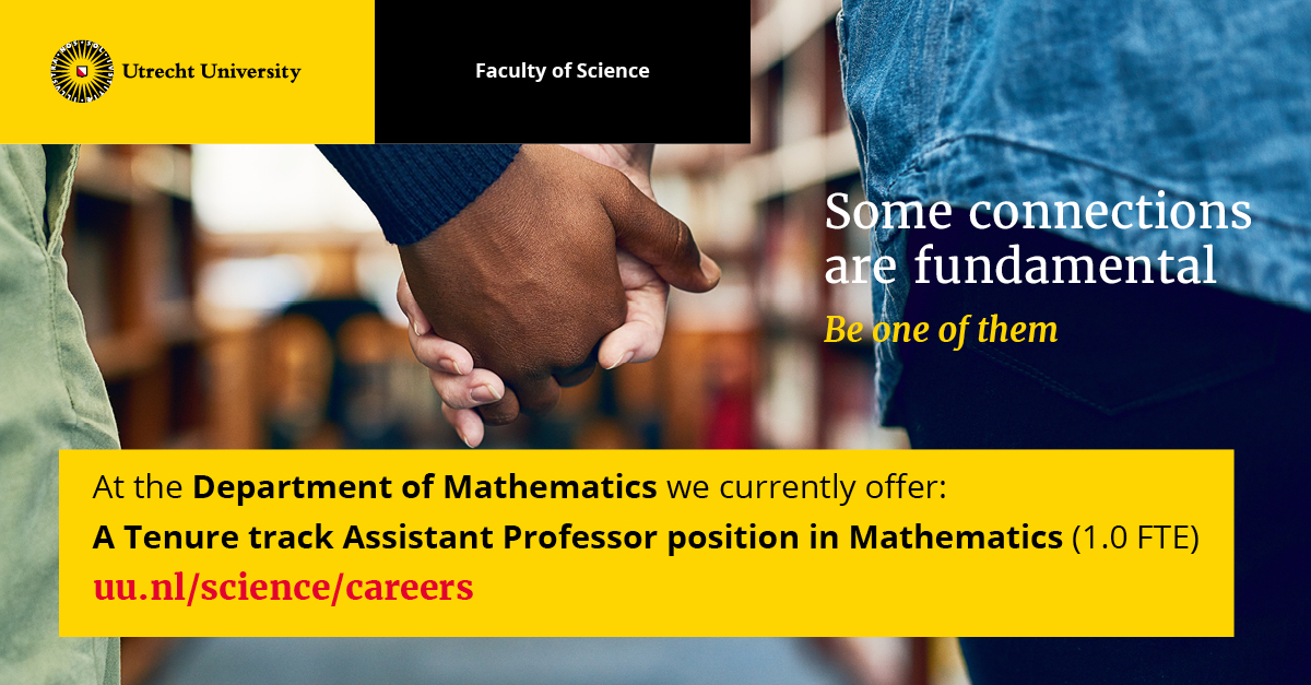 Job offer: Tenure Track Assistant Professor in Mathematics of networks and dynamical  systems. uu.nl/en/organisatio…
