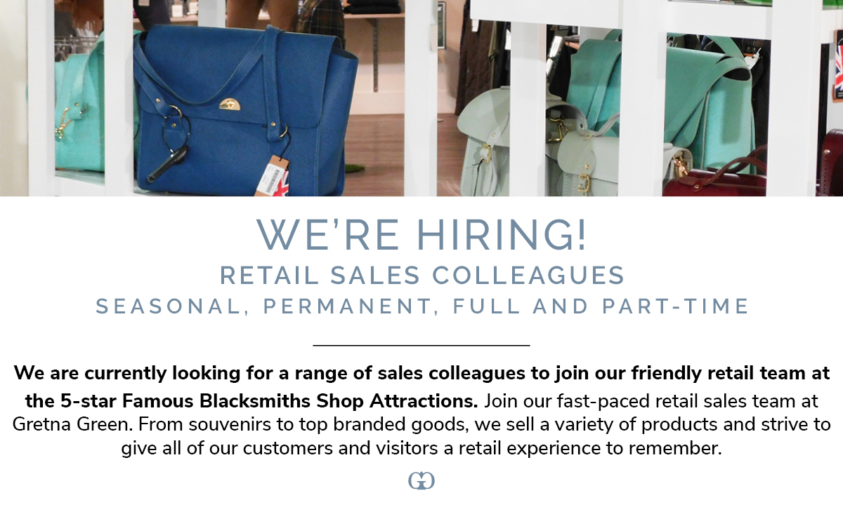 We're looking for Retail Sales Colleagues -Seasonal, Permanent, Full and Part-Time🏷️🛍️

Find out more information and how to apply for this opportunity now: gretnagreen.com/careers-at-gre…

#Retail #Vacancy #JobVacancy #RetailJob #Recruitment #Career #GretnaGreen #Gretna #JoinOurTeam