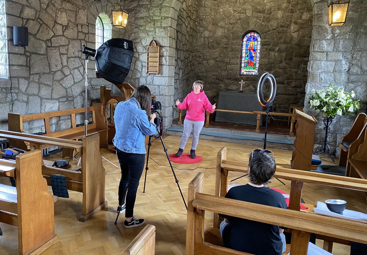 TEDxStormont's tweet photo. Lights, camera, action! 🎥
Recording our first #TEDxStormont Studio talk in a rather special setting - Saul Church.
Tradition holds that #StPatrick and his companions landed at the mouth of the Slaney river, a few miles from here, in 432AD.
#TEDx #TEDxStudio https://t.co/u7oOhcL8ar