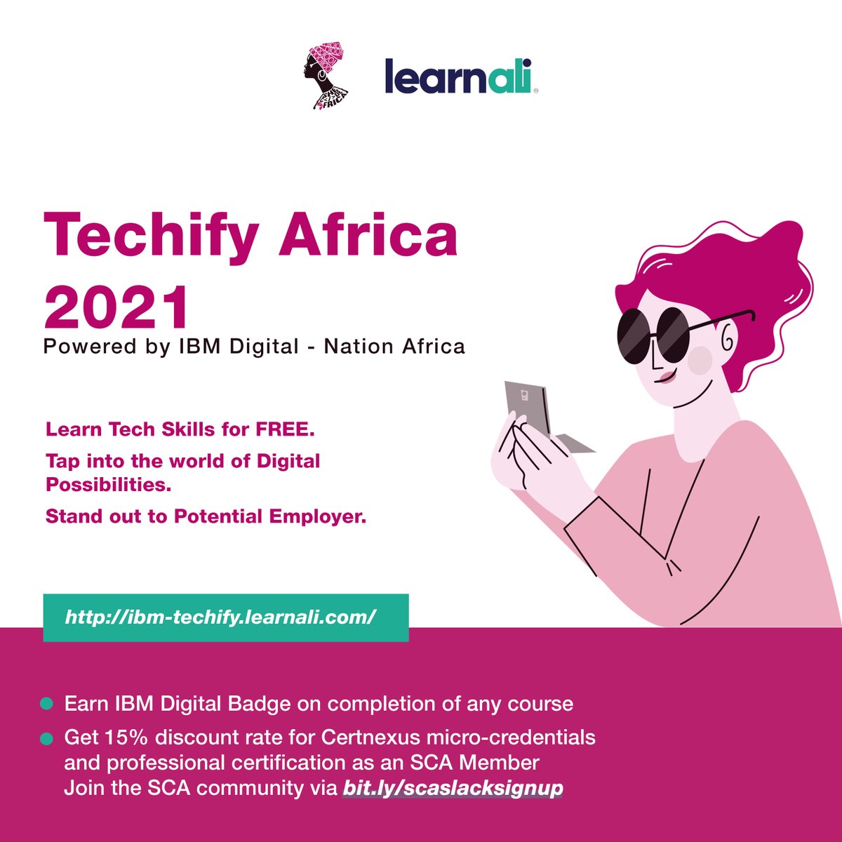SheCodeAfrica's tweet photo. Hello Queens, are you ready to tap into the world of digital possibilities?

Application for Techify Africa 2020 is ongoing, this program is setup to educate 10,000 Africans with tech skills. https://t.co/Qut6H0XPuI
