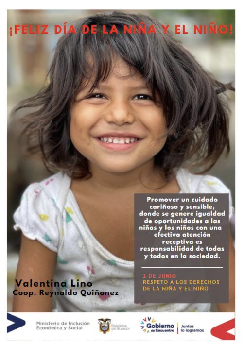 Iboshita's tweet photo. Un saludo inmenso a todas las niñas y los niños, esos grandes seres humanos del mañana.
El mejor regalo que le podemos dar a nuestros niños, es la seguridad de una familia unida.#GobiernoDelEncuentro #JuntosLoLogramos #inclusionEc https://t.co/ECUZIicOm9