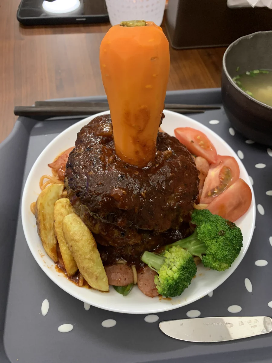奥さんが作った今日の晩御飯！！ウマ娘に出てくる料理を再現したものだったw
