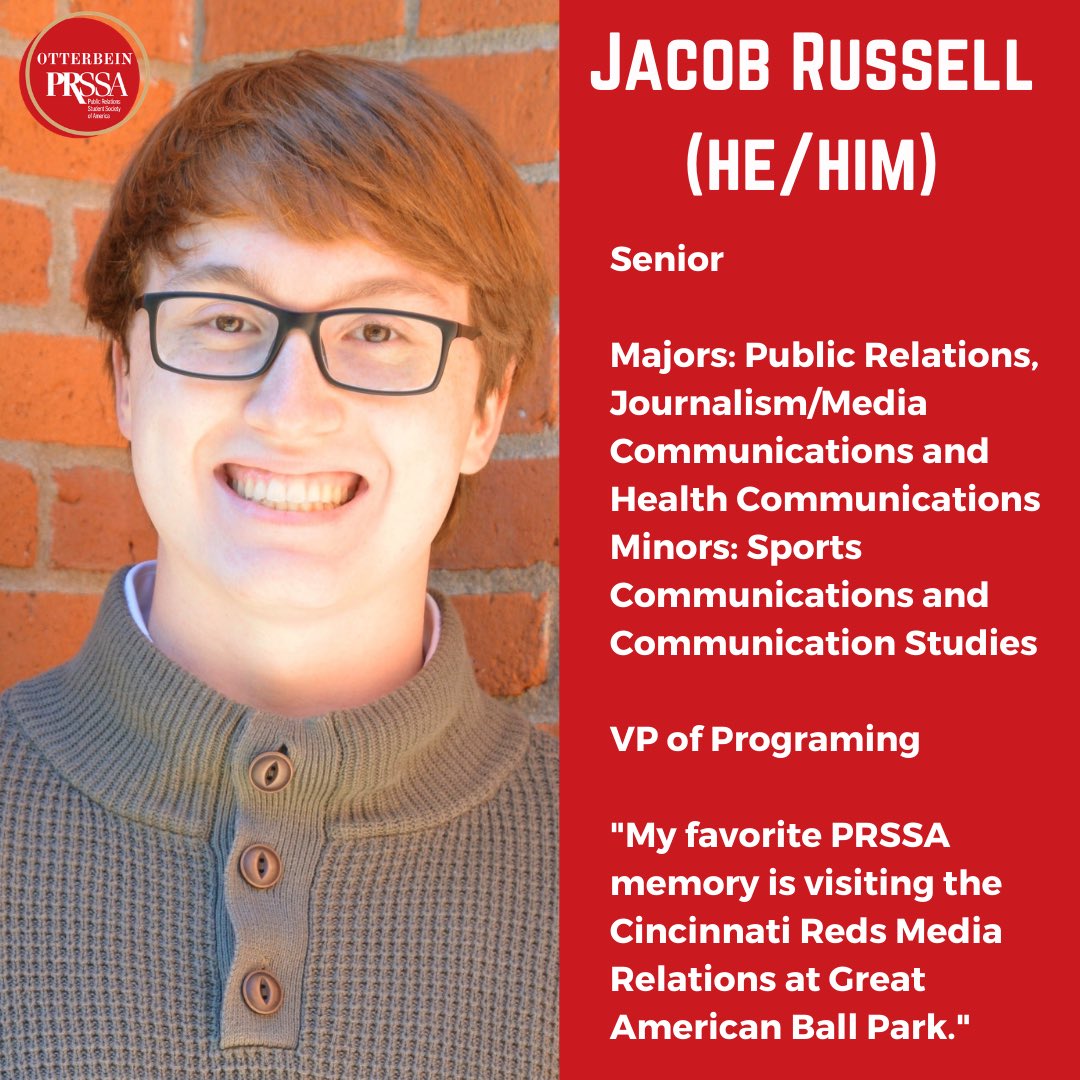 Introducing our 2021-2022 PRSSA Executive Board! 

Be sure to check back every week for the next five weeks to hear from each new member. 

Today is our new Vice President of Programing, Jacob!