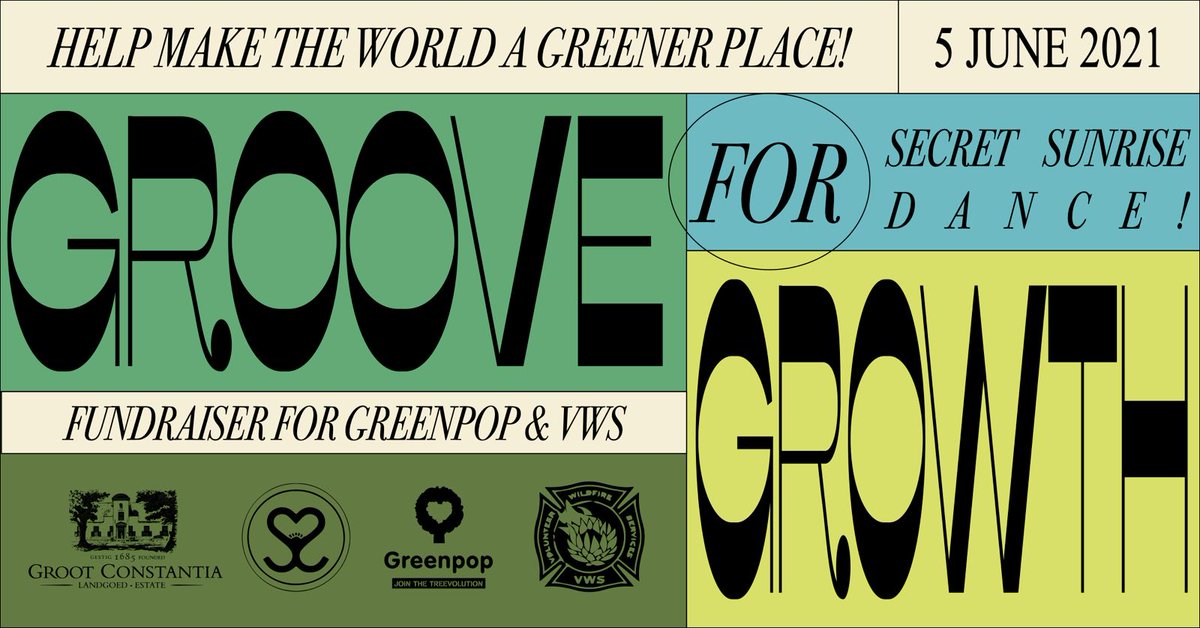 Join us this weekend at Groove for Growth, a secret sunrise event hosted by one of Greenpop's Tree's for Fees fundraisers. 

Saturday 5 June  7:30 AM - 08:30 AM
Groot Constantia wine farm

For more information, follow the event link below:

https://t.co/AMTRxmuunH https://t.co/rXJXfBX1ha