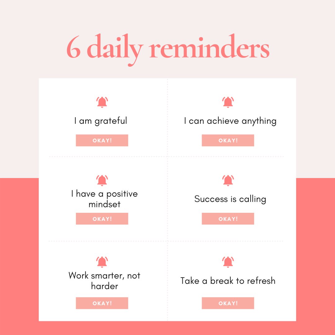 Grabby Bag's 6 Daily Reminders to keep you going this week💪: