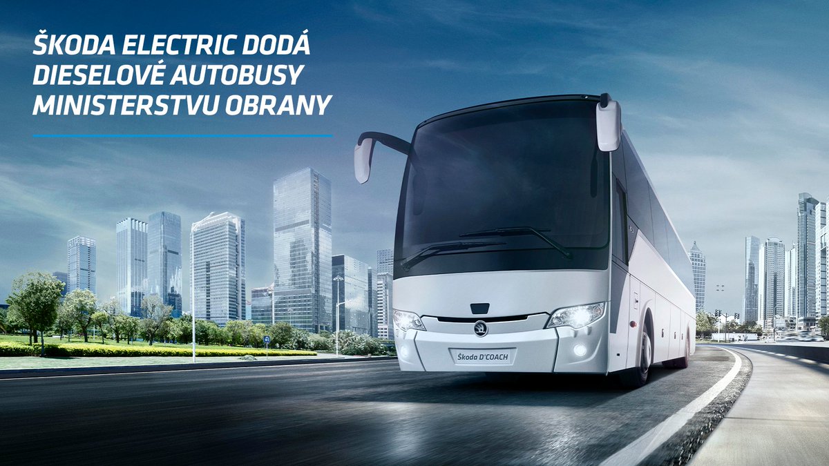 SkodaGroupCZ's tweet photo. Vstupujeme do nové kategorie veřejné dopravy a prodáváme diesel busy.👍 #SkodaElectric dodá @ObranaTweetuje celkem 6 zájezdových busů Škoda D´COACH. Nyní můžeme nabídnout našim zákazníkům kompletní produktovém portfolio kolových vozidel. #dCoach
➡️ https://t.co/j9RRt3X6r4 https://t.co/QghJOY1zV2