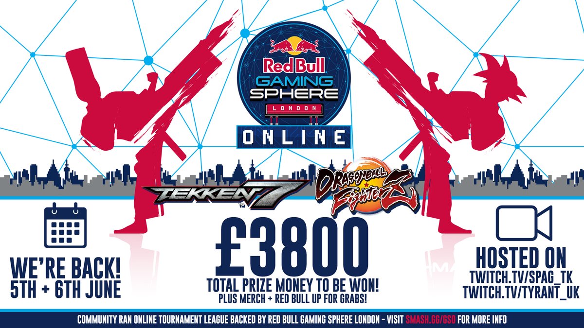 Tyrant_UK's tweet image. 🙌WE'RE BACK!🙌

@redbullgaming Gaming Sphere Online #3 is this weekend ft. Tekken 7 + DBFZ!

💰Free entry, cash and Red Bull up for grabs as usual!

📈To make the finals you need those league points! Current standings: smash.gg/league/red-bul…

📝Signups: smash.gg/tournament/red…