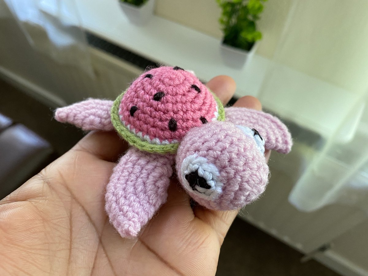 Excited to share the latest addition to my #etsy shop: Small crochet turtle  WATERMELON https://t.co/Idh3dCOVDG #pink #babyshower #green #tinyanimal  #nursery #children #handmade #infant #amigurumi #turtle #crochet  #crochetturtle, image size:1200x900