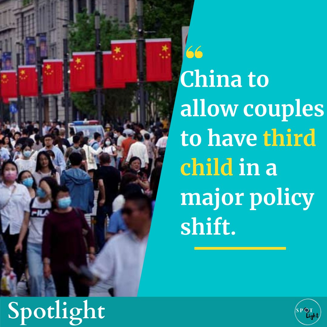 WeeklySpotlight's tweet image. China allows three children in a major policy shift.