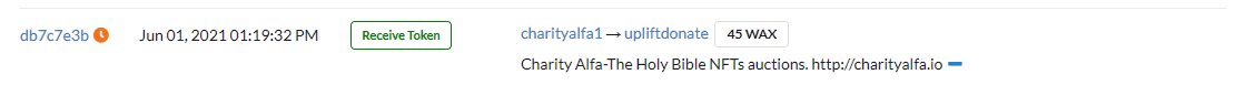 charityalfa's tweet photo. The Holy Bible #NFTs are more and more popular...Here is the next donations for @UpliftArt. https://t.co/9HygOU9HfQ
More and more charity Holy Bible NFTs auction from 2 WAXP! Please bid on @SimpleMarketio https://t.co/34uipqnLHr
@mBluCrypto @KennethBosak @go_eos @NFT_Hype https://t.co/asnnhdqSHS