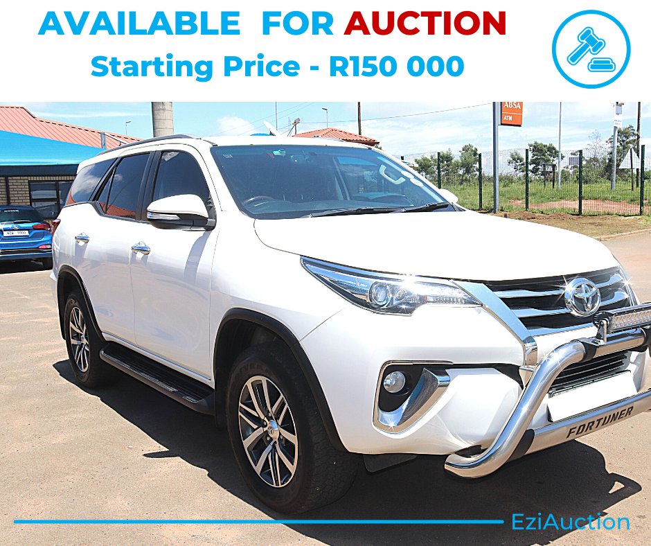 ezi_auction's tweet photo. *AUCTION IS OPEN!* 
Join us on the 7th of June at 11:00 to bid for this Toyota Fortuner! Click here to start – https://t.co/jUAum2aDFA
Bids Close: 13th of June 23:59
Starting bid amount: R150 000
Here's our full comprehensive list of vehicles - https://t.co/4H3PvoZQHB https://t.co/8unv4qbIZF
