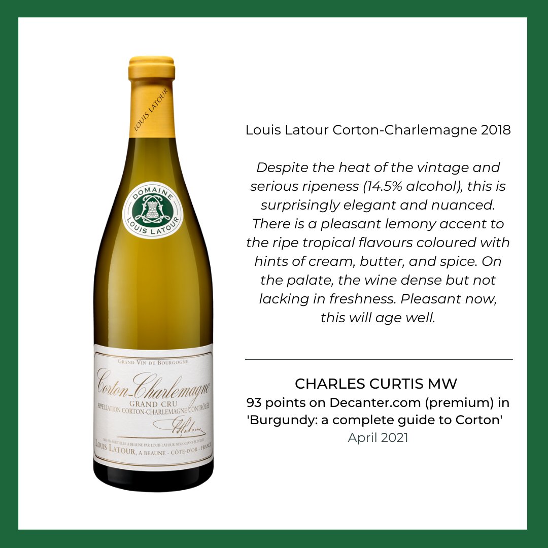 LouisLatourUK's tweet photo. #throwback to @louislatour1797 Corton-Charlemagne 2018 receiving 93 points in 'Burgundy: a complete guide to Corton' in April 2021 on @Decanter premium. 
#louislatour #familyowned #220years #burgundy #beaune #history #chateaucortongrancey #11thgeneration #founded1797 #lladrinks https://t.co/0yPVelSZcV