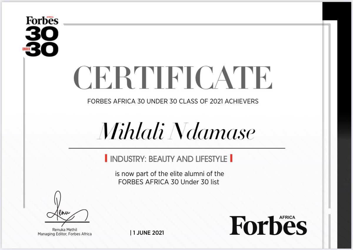 mihlalii_n's tweet photo. “An African child’s story worth telling”

This is evidence of God’s faithfulness in my life. Thank you @forbesafrica what an honour, I’m so humbled to be recognised by such a prestigious platform. To my loves, my supporters... WE did it! 🥂✨ 
#ForbesAfrica #Forbes30under30 https://t.co/Z75k2H5Lmk