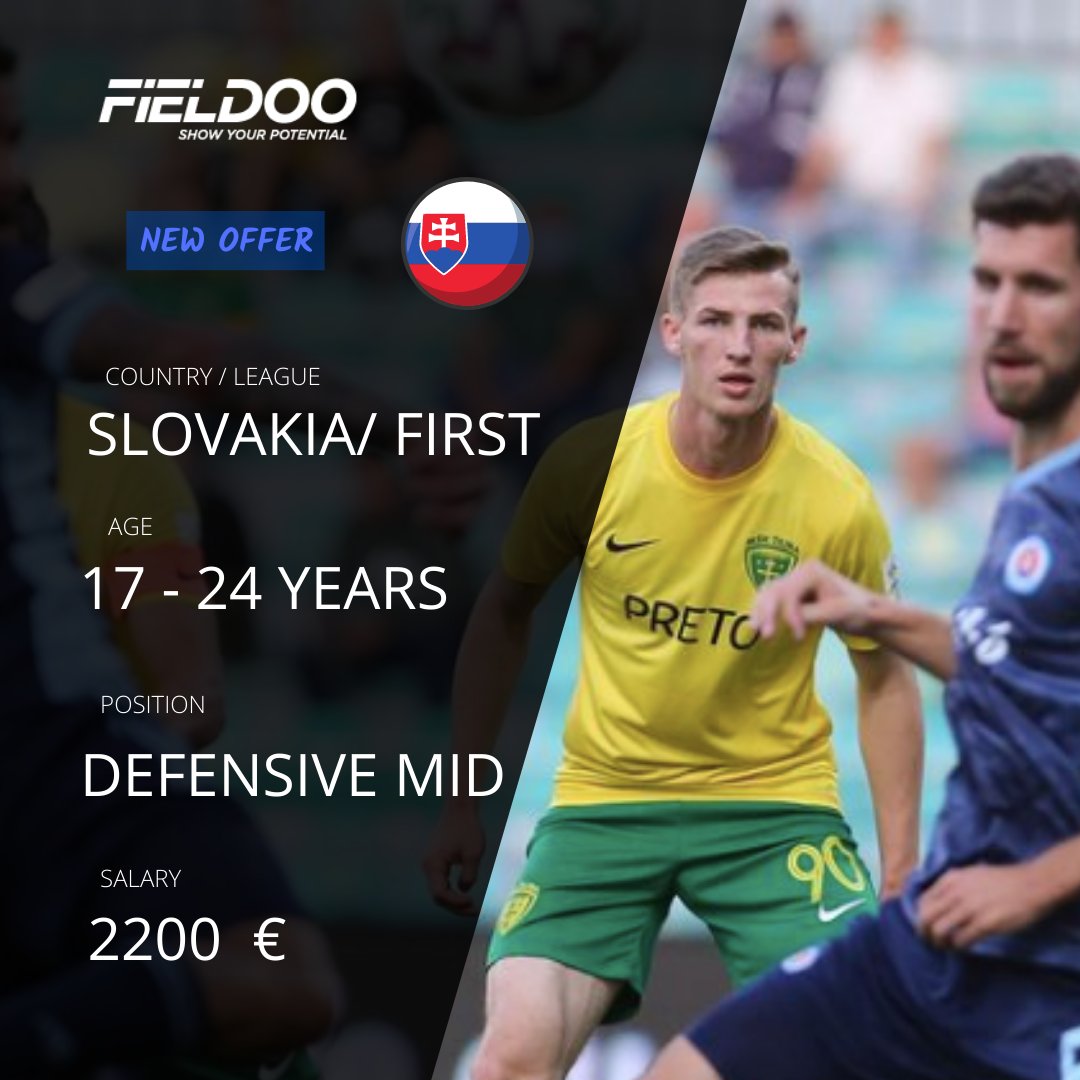 Fieldoo's tweet image. First division team in Slovakia is looking for a defensive midfielder‼️🇸🇰  ⁠
⁠
You can check more offers on our market list⁠
⁠
fieldoo.com/marketlist⁠
⁠
#showyourpotential ⁠
⁠
#offer #recruitment #becomePRO #Fieldoo