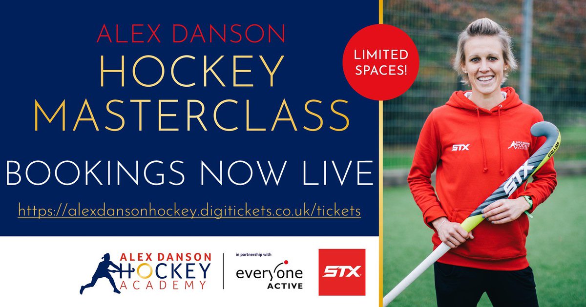 🔶 BOOKINGS ARE NOW OPEN🔶

Bookings now open for our 2021 @Alexdanson15 Masterclasses. We can’t wait to travel across the country &amp; share these days with you, for more info -

alexdansonhockey.digitickets.co.uk/tickets

#ADHAMasterclasses

 #LeedsHC #BluehartsHC #BowdonHC #MagpiesHC #WimbledonHC