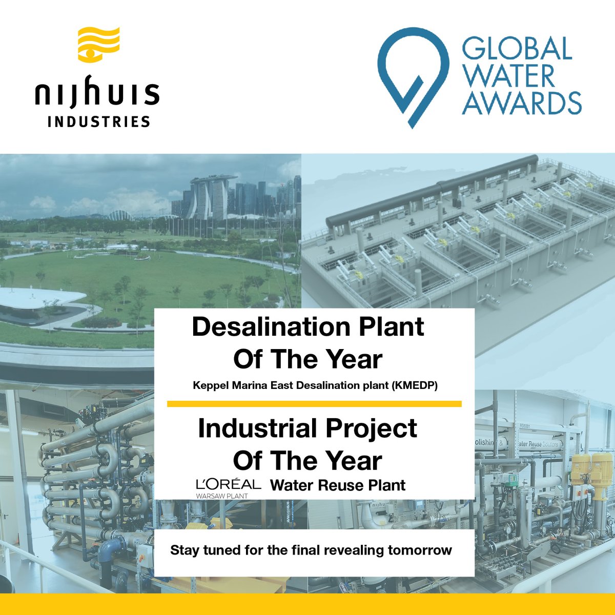 NijhuisInd's tweet photo. 🏆 Nijhuis Industries for “Desalination project of the year”, for Keppel Marina East plant
🏆 Stereau for “Water project of the year”, for Orly Drinking Water plant

Together we #StandForWater to create a #Sustainable, #Resilient and #Inclusive for everyone 🧑🏽‍🤝‍🧑🏽 Stay tuned! https://t.co/OtezAqXpoK