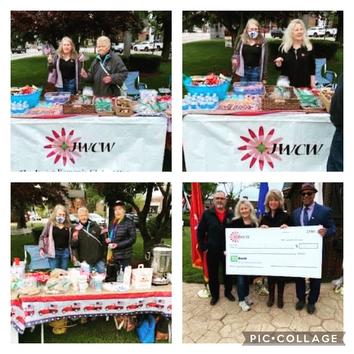 jwcw_walpole's tweet image. Memorial Day celebration in downtown Walpole with Jen Healy presenting a check to the Veterans Committee on behalf of the JCWC