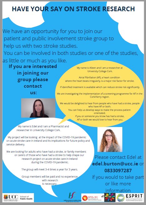 Would you like to assist in shaping future stroke services? And are a stroke survivor? Contact Edel below.    <a href="/DLStrokeSupGrp/">Different Strokes for Different Folks 🇮🇪🇪🇺🇺🇦</a> <a href="/strokeassocni/">StrokeAssociation NI</a> <a href="/nichstweet/">Northern Ireland Chest Heart & Stroke</a> <a href="/Irishheart_ie/">Irish Heart Foundation</a> please RT ❤️