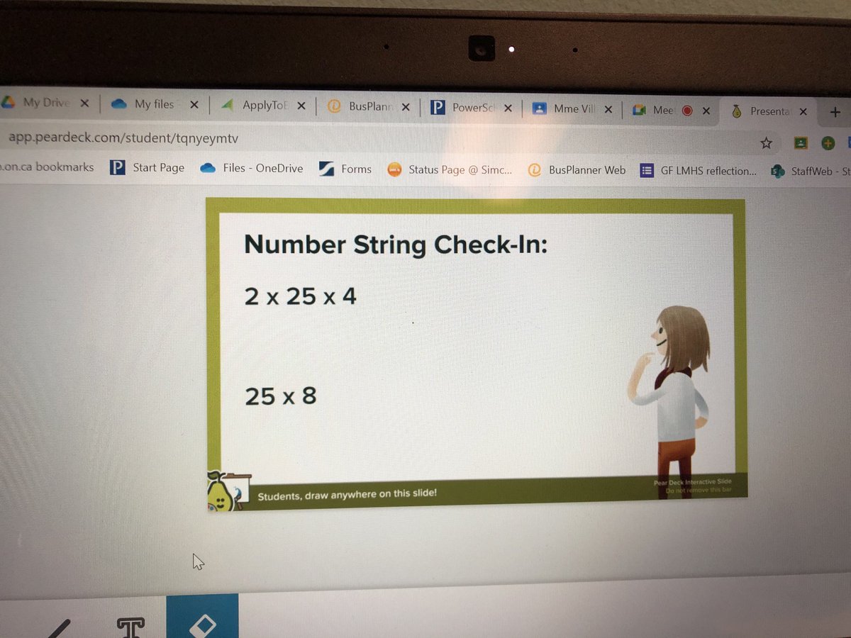 Virtual number strings with  Mme Villani’s class
