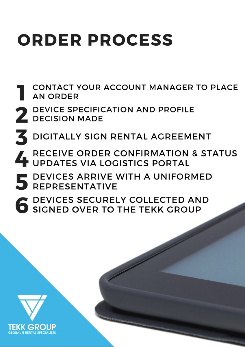 thetekkgroup's tweet photo. Partnering with us for your Event Technology requirements is a simple 6 step process.
We ensure that the ordering process is as easy as possible so that you can focus on your event and leave the #Tech to us! #Eventprofs #technology #event #TheTekkGroup #TabletHire #EventTech https://t.co/B4iVwqk5FL