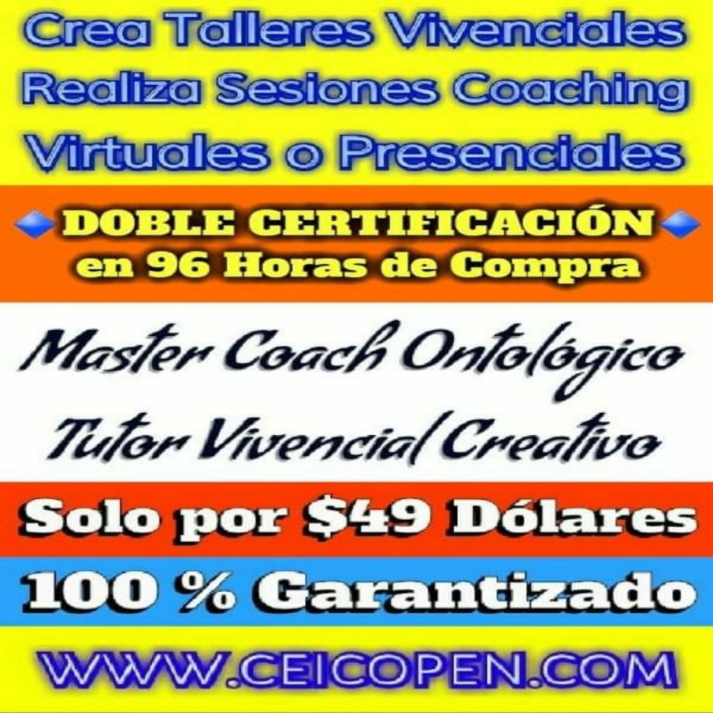 ceicopen's tweet photo. 💎#Master #Coach #Ontológico💎
💎Descuento $150 Sólo USD49 💎
con Tareas de Auto-Coaching donde Incluye Ejercicios de #Coaching Ontologicos y de Vida + Dinamicas de Grupos + Curso de Basico Practitioner en PNL y Tutor Ontologico.
Pagos via Paypal
..
👉 : https://t.co/qjNCWB66XF https://t.co/ShiBl2BBhE