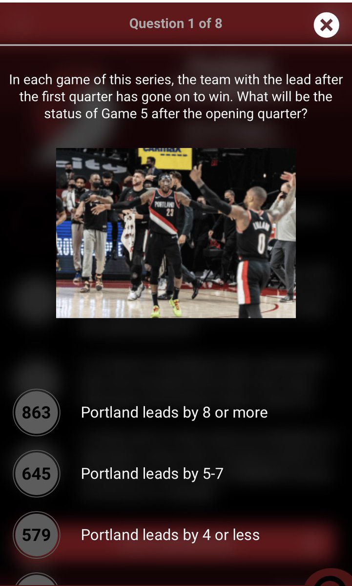 fanbeat's tweet photo. The team with the lead after the first quarter has gone on to win in each game of the #blazersvsnuggets series. What’s gonna be the status of Game 5 after 12 minutes? #NBAPlayoffs #dametime #RipCity https://t.co/9A0iVcpwmk