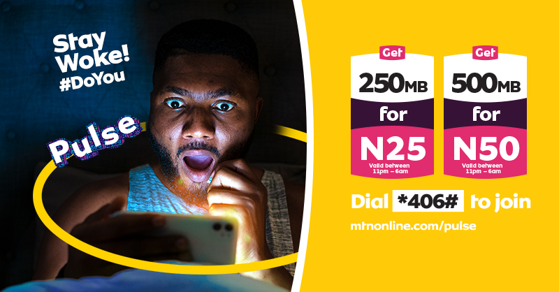 What are you doing tonight? Do all the things you love to do with affordable night bundles! Join the #MTNPulse club! Get 500MB for N50. Dial *406#  to get started! #MTNPulseDoYou