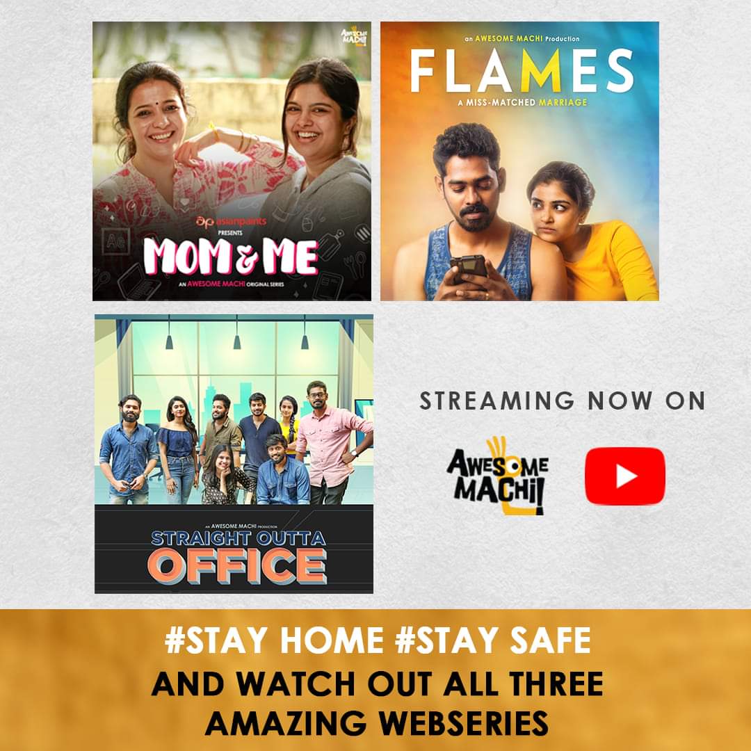 AwesomeMachi's tweet photo. Mom and Me - https://t.co/AWPWe3L2Hp

FLAMES - https://t.co/6UXM4gAqlb

Straight Outta Office - https://t.co/cTeH1CvpoH

Watch out all Three amazing Web series from Awesome Machi ❤🥰

#WebSeries #amseries #awesomemachi https://t.co/DdxJJCYIGC