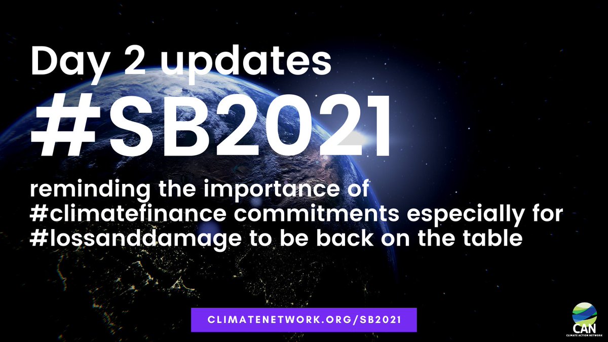 Day two of the <a href="/UNFCCC/">UN Climate Change</a> #SB2021:
Yesterday’s opening plenary made it clear that delivering finance is the basis of trust and commitment in this process. Below some of the key points and highlights + expectations for today: 
1/X