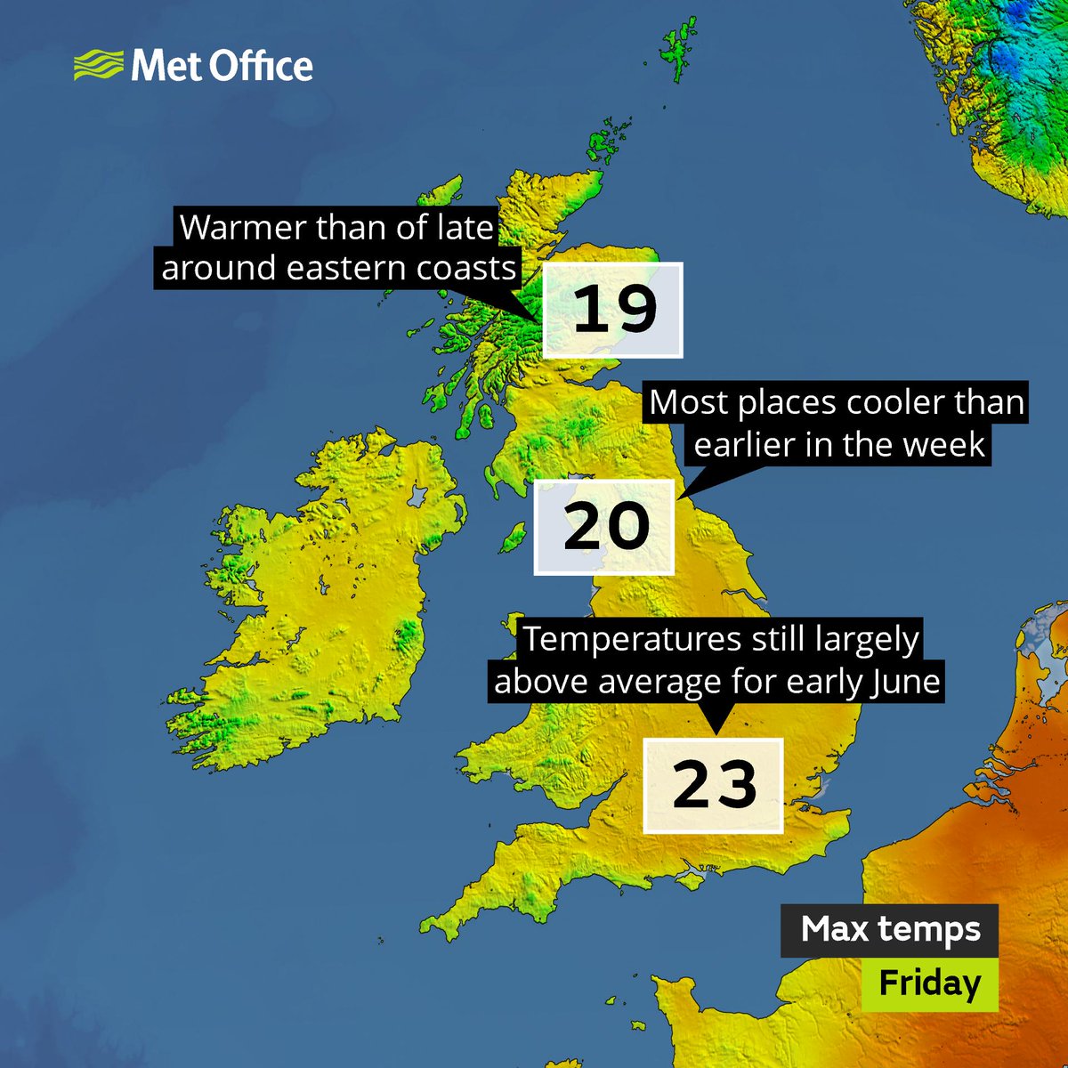 This week's temperatures will peak on Wednesday for many.

Here's a look at the details 🌡️