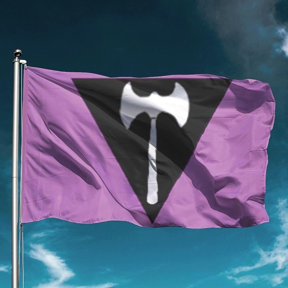 For the Lesbians here is our flag flying high on a sunny day, we are in goo...