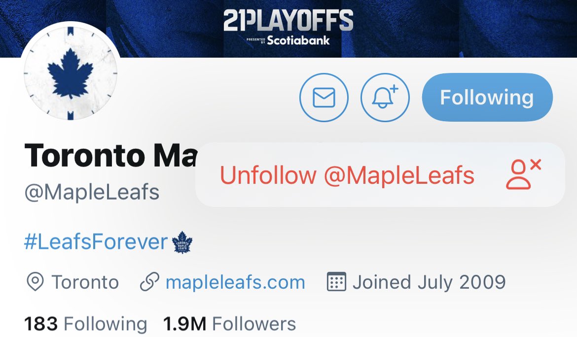 moores2006's tweet photo. I am done doing this to myself every single year, call me when you make it past round one and dump those overpaid, choking pigeons. @MapleLeafs #MapleLeafs #leafschokeagain #LeafsForNever https://t.co/6gjIRoihQY