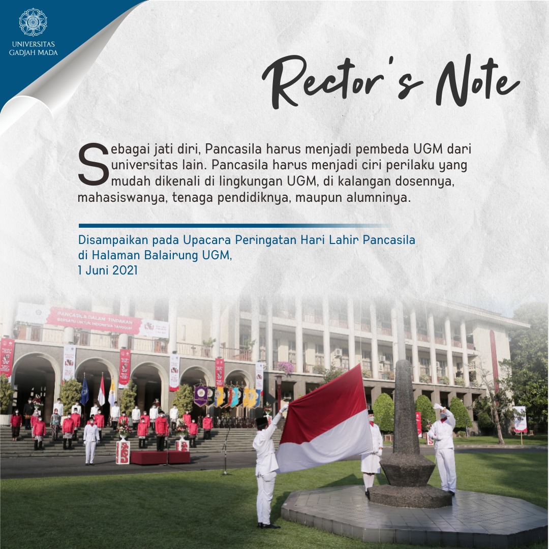 UGMYogyakarta's tweet image. Pancasila sebagai jati diri Universitas Gadjah Mada yang tercermin dari perilaku dan keseharian seluruh elemen Universitas, termasuk dosen, mahasiswa, tenaga kependidikan, dan alumni.