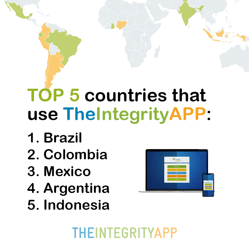 afin_giz's tweet photo. #TheIntegrityApp is now available in six languages. Companies in more than 110 countries can make use of the many benefits offered by the digital tool. But in which countries do we have the most users? Find out in the visual below and download the app: https://t.co/VM2E7SFnWI https://t.co/kMARcJekgs