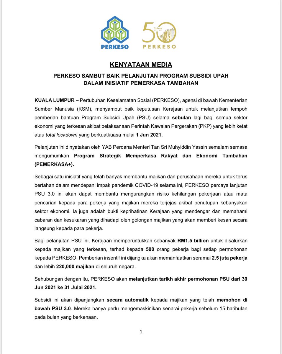 PERKESOofficial's tweet photo. #PERKESO #SOCSO #PERKESOPrihatin #Prihatin #perkesoituprihatinprihatinituperkeso #psu #programsubsidiupah #subsidiupah #pemerkasaplus #pemerkasatambahan https://t.co/2G0B2Eqzri