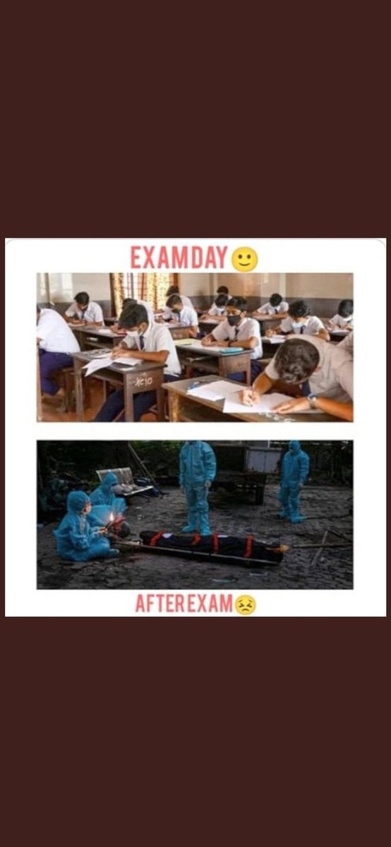 RohitRaha9's tweet photo. #cancelboardexams2021
#cancelboardexams2021 
@PMOIndia @PMOIndia @DrRPNishank please try to understand the situation and cancel the exam. Or else this will happen soon. https://t.co/wyS2WbvvTH