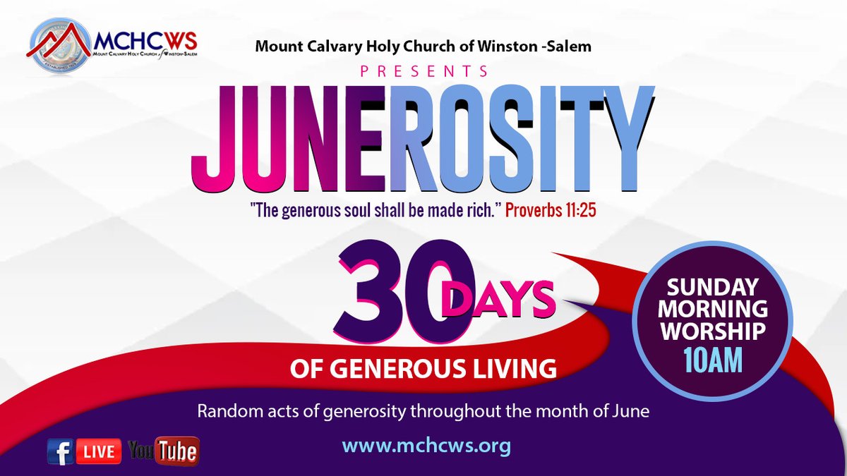 MCHCWS1's tweet photo. 30 Days of generous living.  Join us for our month of Junerosity. https://t.co/3K7wvI7RHK