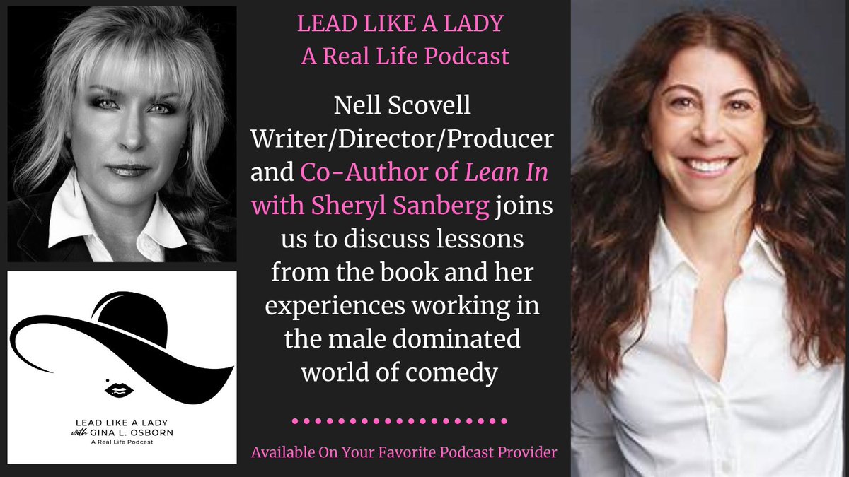 Lead Like a Lady - A Real Life Podcast is back for Season 2! So excited to have the funny and talented Nell Scovell on the show. Listen here:  linktr.ee/ginalosborn