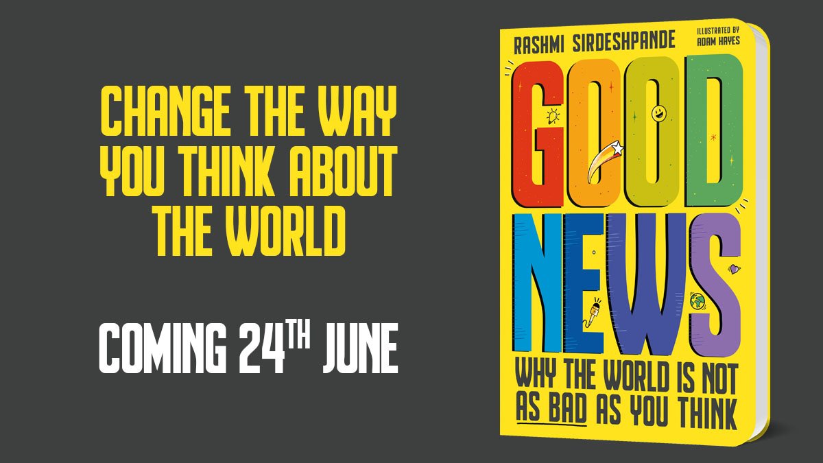 We want to celebrate the upcoming release of GOOD NEWS: WHY THE WORLD IS NOT AS BAD YOU THINK by @rashmiwriting with a whole month of GOOD NEWS! Every day we’ll be sharing a story that shows us good stuff really is happening!

Out 24th June, pre-order: geni.us/goodnewsmonth